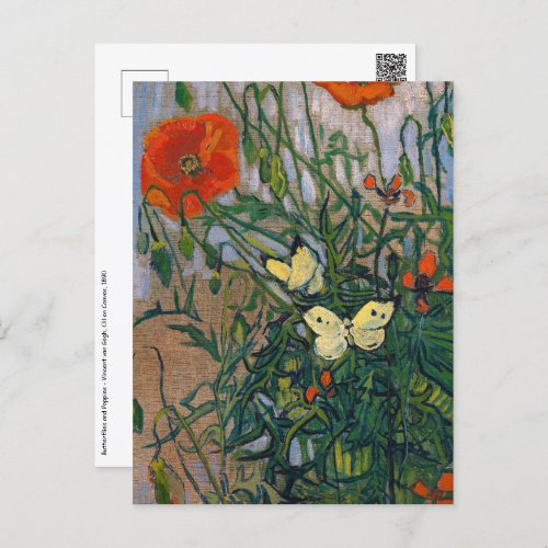 Vincent van Gogh _ Butterflies and Poppies Postcard