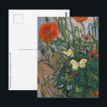Vincent van Gogh - Butterflies and Poppies Postcard<br><div class="desc">Butterflies and Poppies - Vincent van Gogh,  Oil on Canvas,  1890</div>