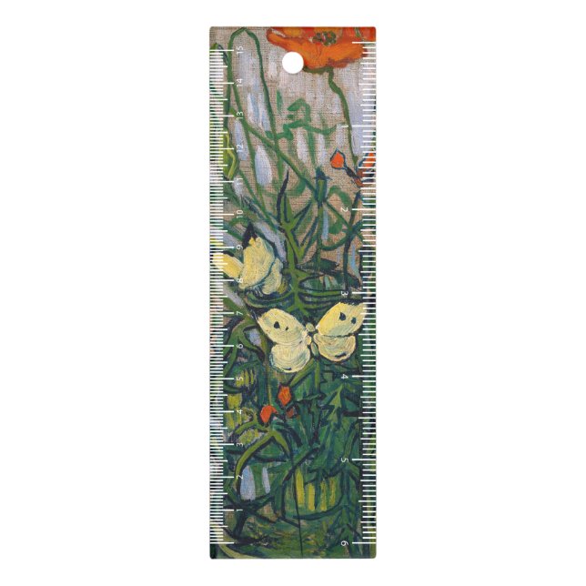 Vincent van Gogh - Butterflies and Poppies Ruler (Vertical)