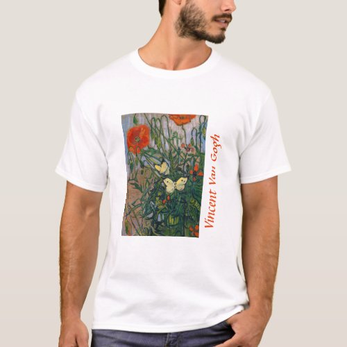 Vincent van Gogh _ Butterflies and Poppies T_Shirt