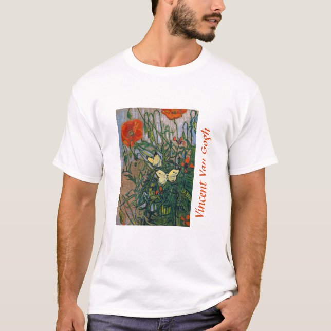 Vincent van Gogh - Butterflies and Poppies T-Shirt (Front)