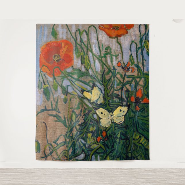 Vincent van Gogh - Butterflies and Poppies Tapestry (Front)