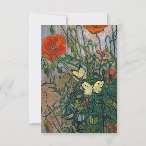 Vincent van Gogh _ Butterflies and Poppies Thank You Card