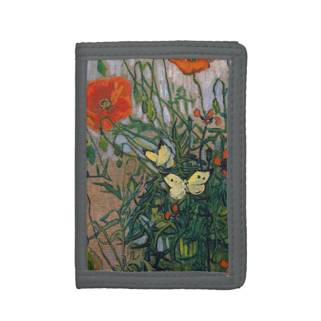 Vincent van Gogh - Butterflies and Poppies Trifold Wallet (Front Vertical)