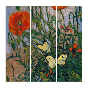 Vincent van Gogh - Butterflies and Poppies Triptych