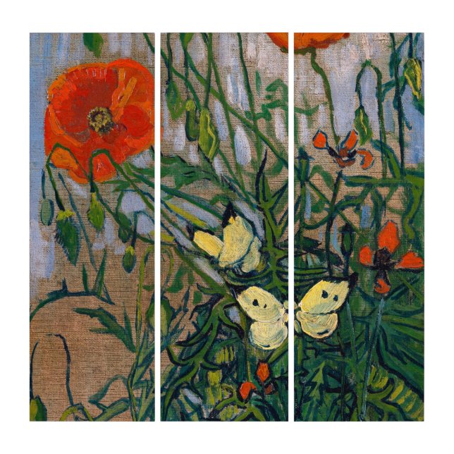 Vincent van Gogh - Butterflies and Poppies Triptych (Front)