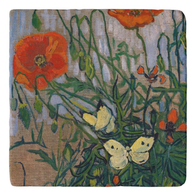 Vincent van Gogh - Butterflies and Poppies Trivet (Front)