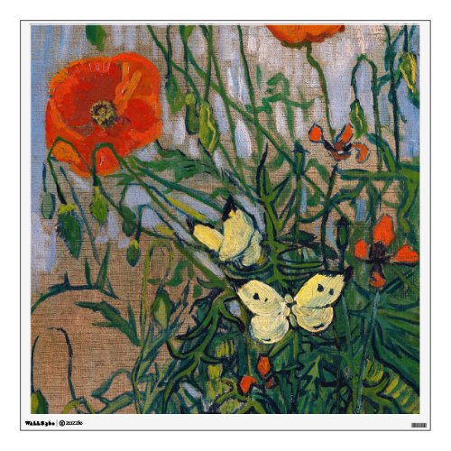 Vincent van Gogh _ Butterflies and Poppies Wall Decal