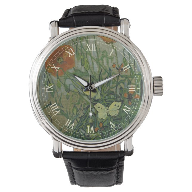 Vincent van Gogh - Butterflies and Poppies Watch (Front)