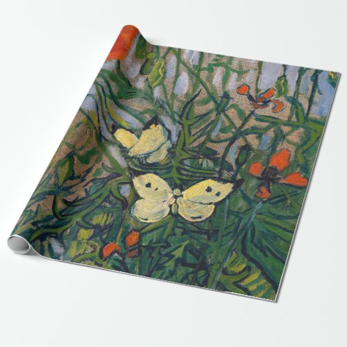 Vincent van Gogh _ Butterflies and Poppies Wrapping Paper