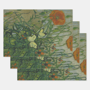 Vincent van Gogh - Butterflies and Poppies Wrapping Paper Sheets