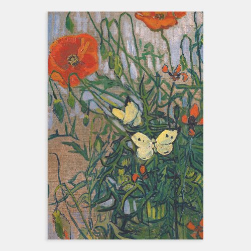 Vincent van Gogh _ Butterflies and Poppies Wrapping Paper Sheets