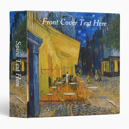 Vincent van Gogh _ Cafe Terrace at Night 3 Ring Binder