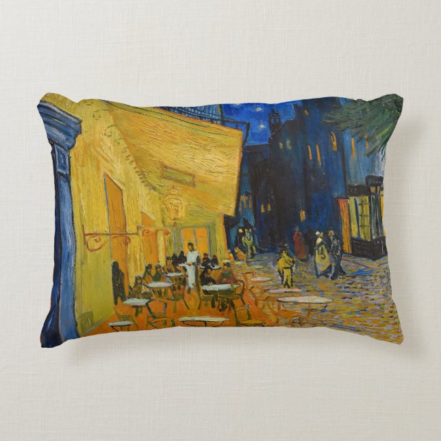 Vincent van Gogh - Cafe Terrace at Night Accent Pillow (Front)