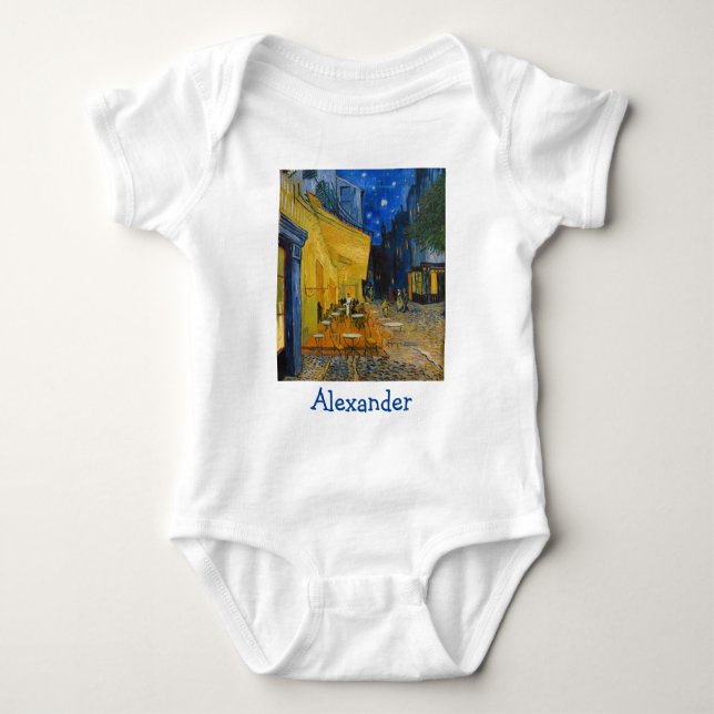 Vincent van Gogh - Cafe Terrace at Night Baby Bodysuit (Front)