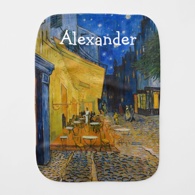 Vincent van Gogh - Cafe Terrace at Night Baby Burp Cloth (Front)