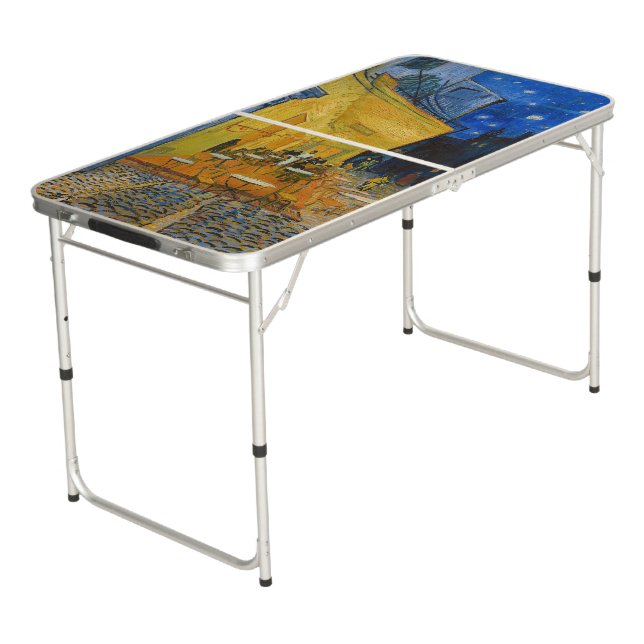 Vincent van Gogh - Cafe Terrace at Night Beer Pong Table (Angled)