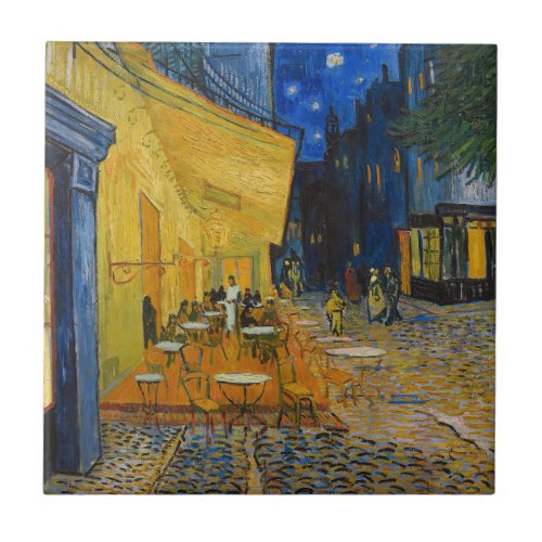 Vincent van Gogh _ Cafe Terrace at Night Ceramic Tile