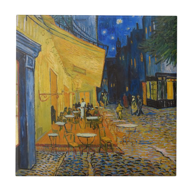 Vincent van Gogh - Cafe Terrace at Night Ceramic Tile (Front)