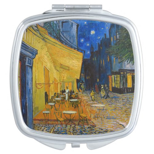 Vincent van Gogh _ Cafe Terrace at Night Compact Mirror