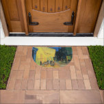 Vincent van Gogh Café Terrace at Night Doormat<br><div class="desc">Vincent van Gogh's "Cafe Terrace at Night" stands as a quintessential piece of art that epitomizes the brilliance of the artist and his connection with the nocturnal world. Depicting a charming cafe terrace bathed in the warm glow of gas lamps under a starry sky, this painting captures the essence of...</div>