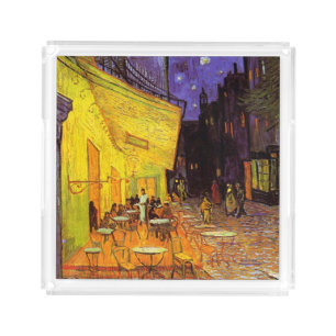Vincent Van Gogh Cafe Terrace At Night Fine Art Acrylic Tray