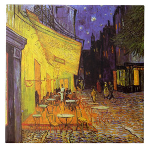 Vincent Van Gogh Cafe Terrace At Night Fine Art Ceramic Tile