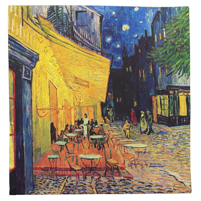 Vincent Van Gogh - Cafe Terrace At Night Fine Art Cloth Napkin (Front)