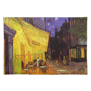 Vincent Van Gogh Cafe Terrace At Night Fine Art Cloth Placemat