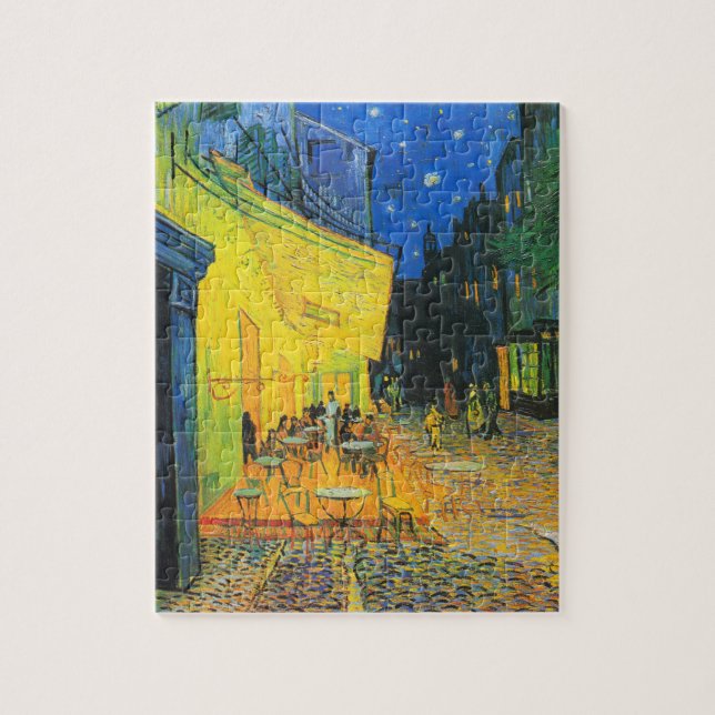 Vincent Van Gogh Cafe Terrace At Night Fine Art Jigsaw Puzzle (Vertical)