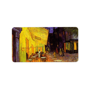 Vincent Van Gogh Cafe Terrace At Night Fine Art Label
