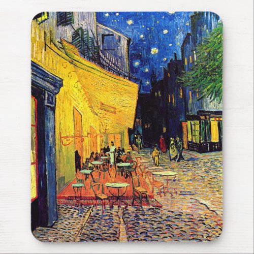 Vincent Van Gogh _ Cafe Terrace At Night Fine Art Mouse Pad