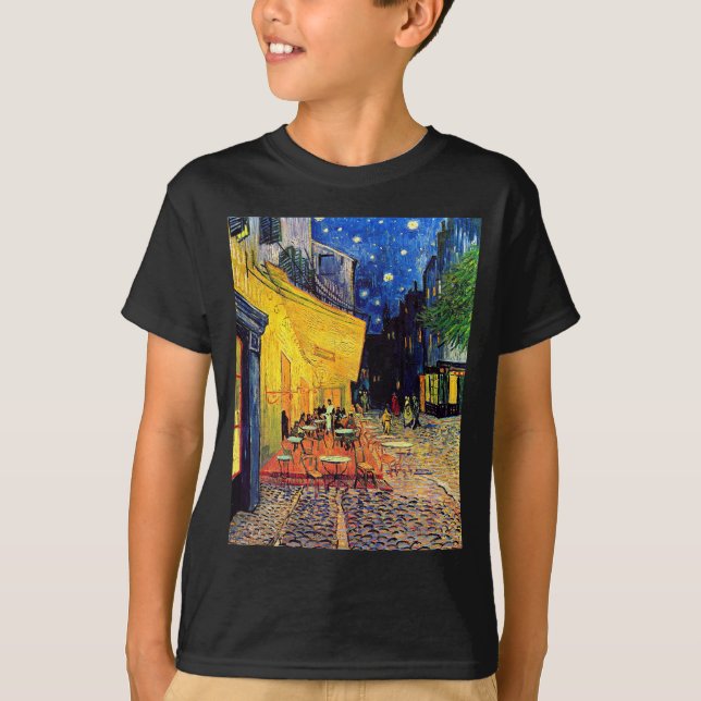 Vincent Van Gogh - Cafe Terrace At Night Fine Art T-Shirt (Front)
