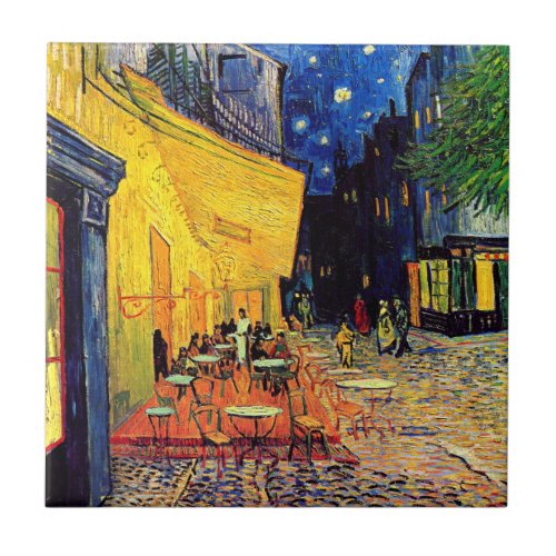 Vincent Van Gogh _ Cafe Terrace At Night Fine Art Tile