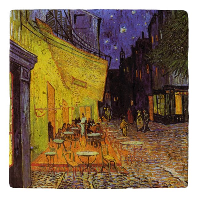 Vincent Van Gogh Cafe Terrace At Night Fine Art Trivet (Front)