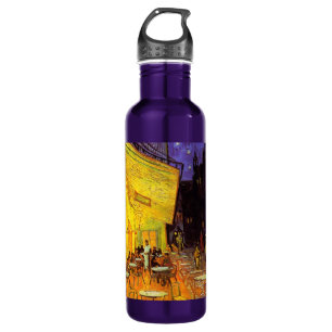 Vincent Van Gogh Cafe Terrace At Night Fine Art Water Bottle