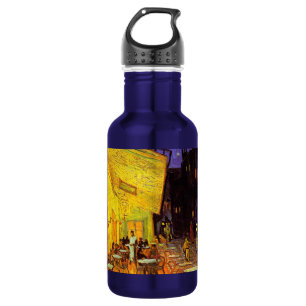 Vincent Van Gogh Cafe Terrace At Night Fine Art Water Bottle