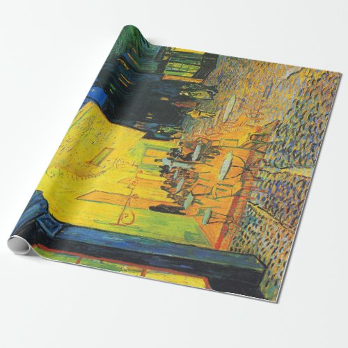 Vincent Van Gogh Cafe Terrace At Night Fine Art Wrapping Paper