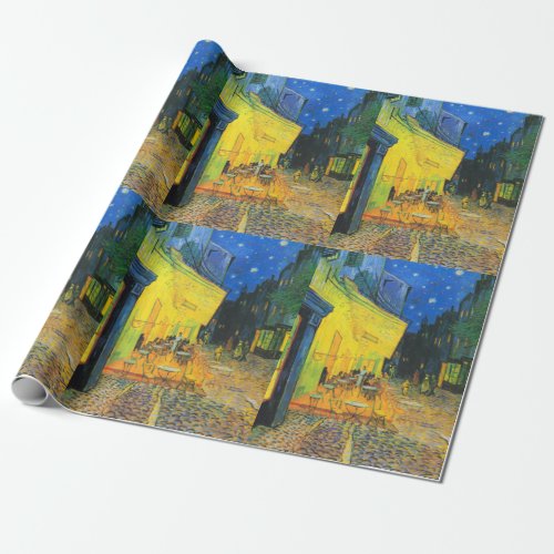 Vincent Van Gogh Cafe Terrace At Night Fine Art Wrapping Paper