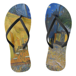Vincent van Gogh - Cafe Terrace at Night Flip Flops