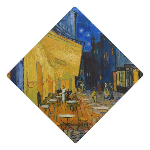Vincent van Gogh _ Cafe Terrace at Night Graduation Cap Topper