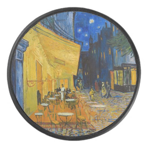 Vincent van Gogh _ Cafe Terrace at Night Hockey Puck