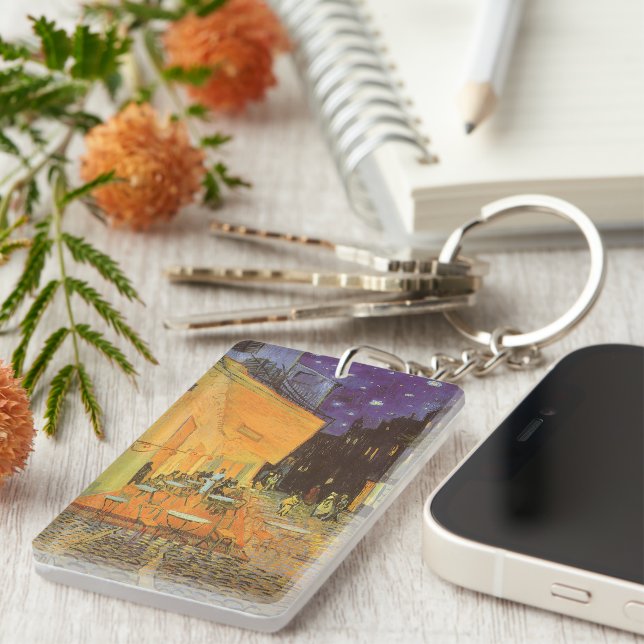 Vincent van Gogh - Cafe Terrace at Night Keychain (Front Right)