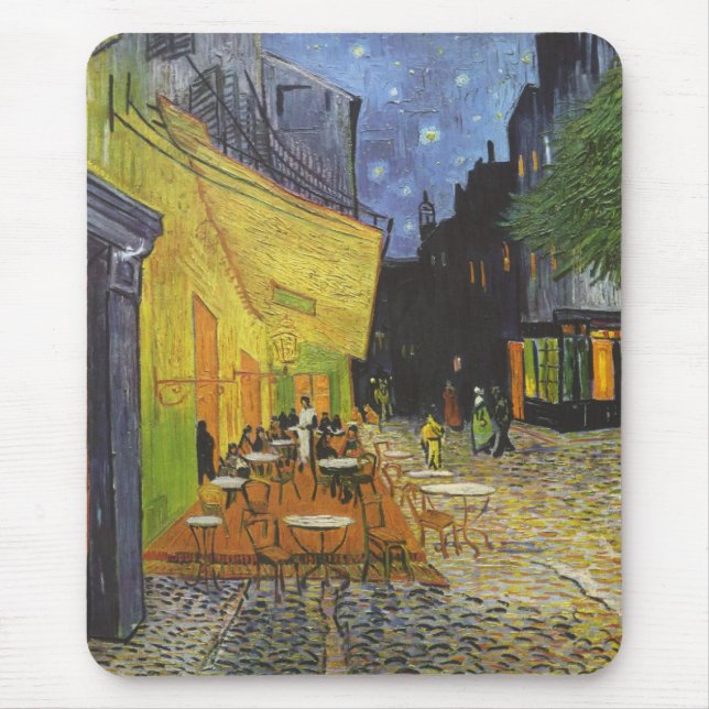 Vincent Van Gogh - Cafe Terrace at Night Mouse Pad (Front)