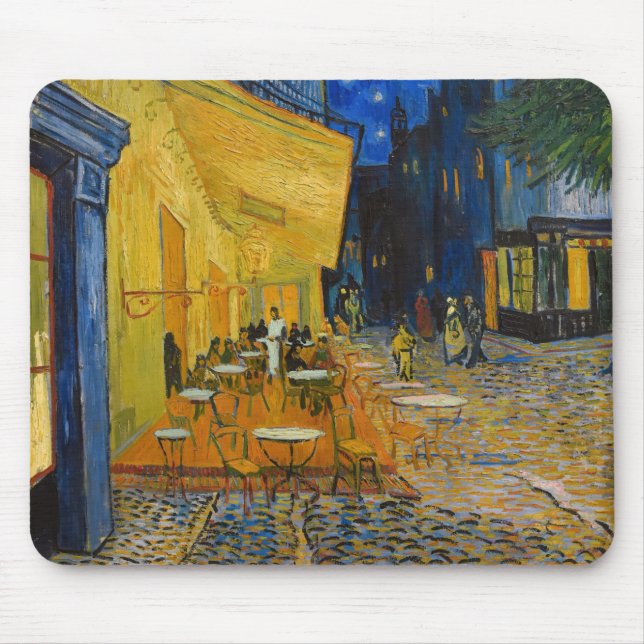 Vincent van Gogh - Cafe Terrace at Night Mouse Pad (Front)