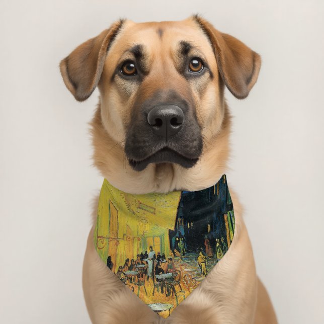 Vincent van Gogh Café Terrace at Night Pet Bandana Collar (Dog 2)