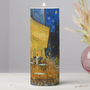 Vincent van Gogh - Cafe Terrace at Night Pillar Candle