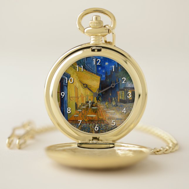Vincent van Gogh - Cafe Terrace at Night Pocket Watch (Inside)