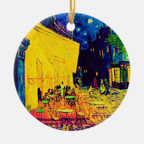 Vincent Van Gogh _ Cafe Terrace At Night Pop Art Ceramic Ornament