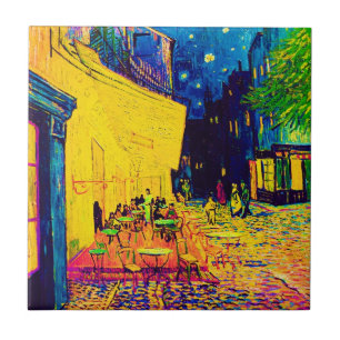 Vincent Van Gogh - Cafe Terrace At Night Pop Art Ceramic Tile